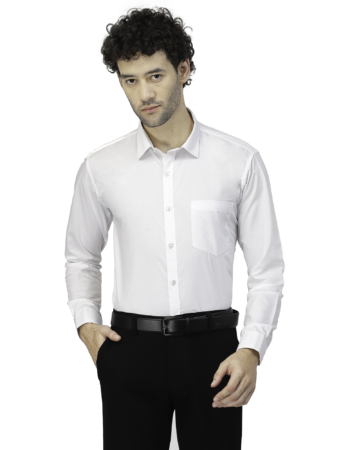 Men Pure Cotton Slim Fit Formal Shirt – White