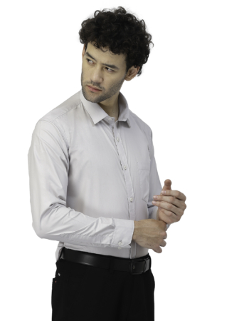 Men Pure Cotton Slim Fit Formal Shirt – Grey